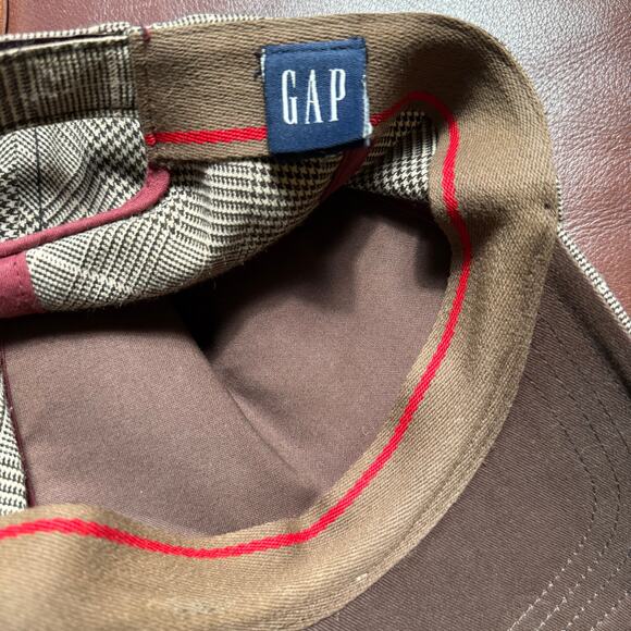 VTG Gap Flannel Woven Deer Ball Cap Brown Plaid Winter Vintage Holiday Country - Picture 6 of 7